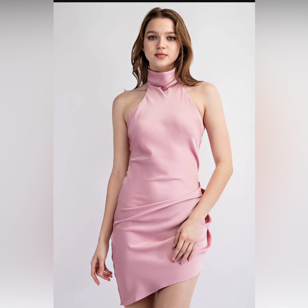 GORGEOUS satin halter mini dress BRAND NEW with tags!